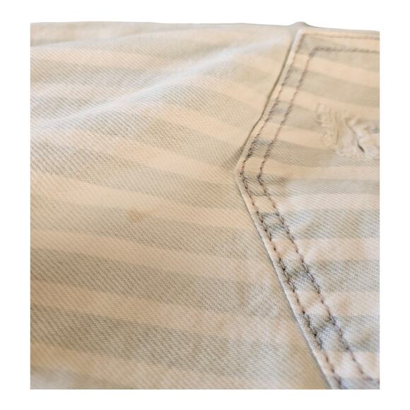 American Eagle Outfitters Size 6 Blue and White Stripped Ripped Jeans - Picture 5 of 10
